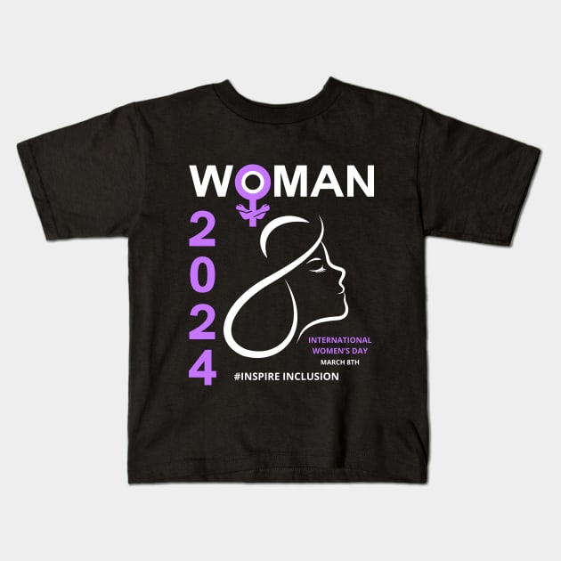 International Women's Day 2024 Kids T-Shirt by chems eddine